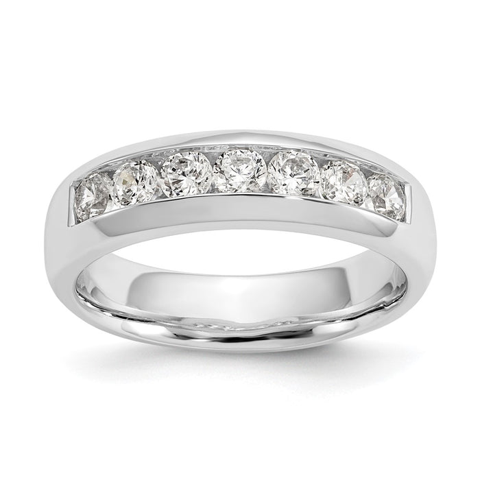 Buy Stylish 14K White Gold 7-Stone Round Diamond Band - 3/4 Carat Luxury-1