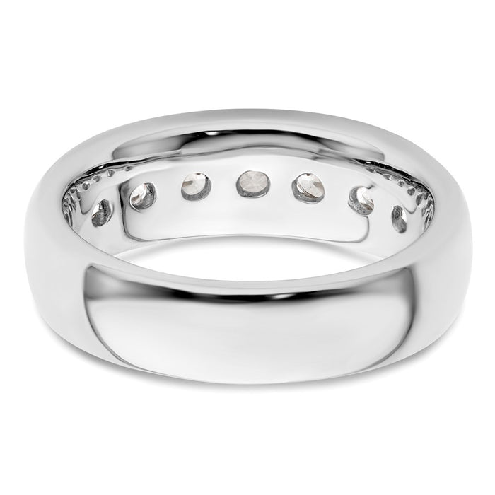 Exclusive 14K White Gold 7-Stone Round Diamond Band - 1 Carat, Stylish Value-5
