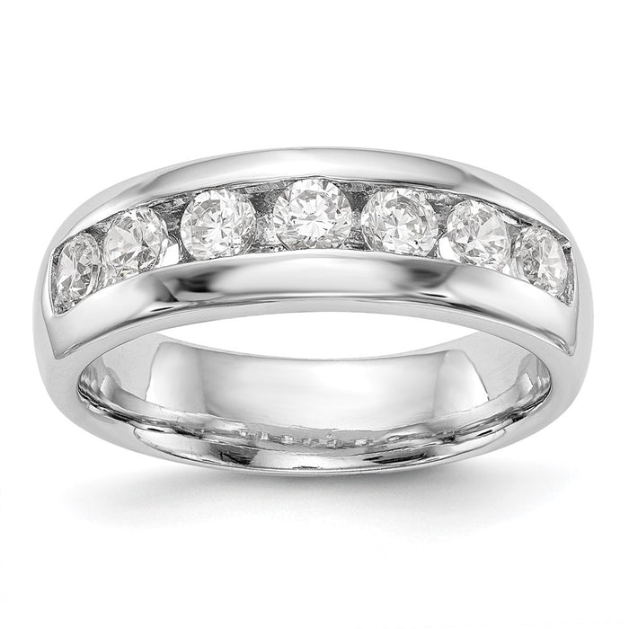 Buy Exclusive 14K White Gold 7-Stone Diamond Channel Set Band - 1.25 Carats Value!-1