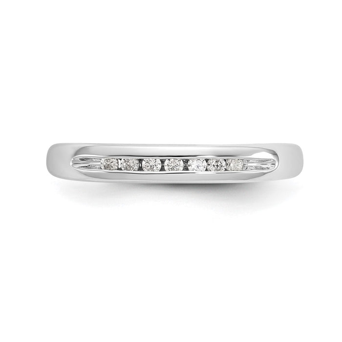 Buy Stylish 14K White Gold 7-Stone Diamond Band with 1/10 Carat Stones-4