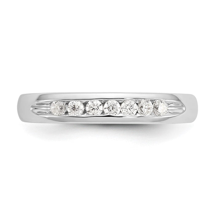 High-Quality 14K White Gold 7-Stone Diamond Band - 1/5 Carat, Stylish Value!-4