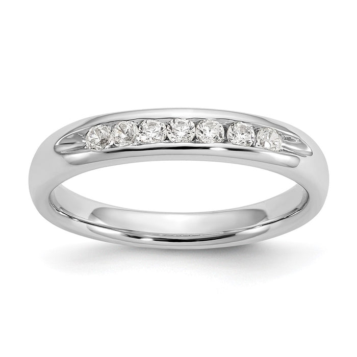 High-Quality 14K White Gold 7-Stone Diamond Band - 1/5 Carat, Stylish Value!-1