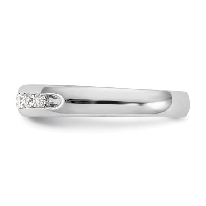 Buy 14K White Gold Channel Set Band with 7 Round Diamonds, 1/4 Carat Luxury-3
