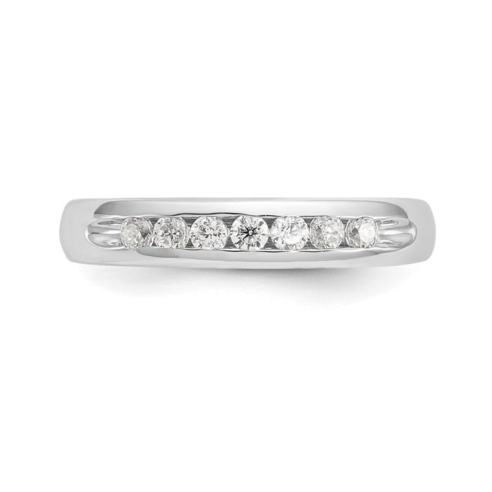 Buy 14K White Gold Channel Set Band with 7 Round Diamonds, 1/4 Carat Luxury-4