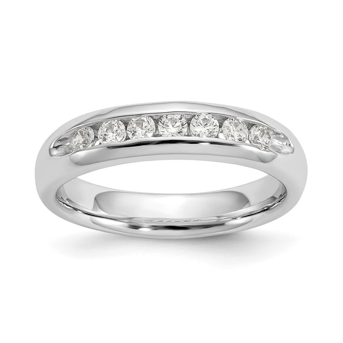 Exclusive 14K White Gold Channel Band Mounting for 7-Stone Setting - Stylish!-1