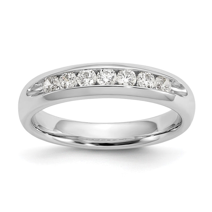 Exclusive 14K White Gold 7-Stone Diamond Band - 1/3 Carat, Stylish Value-1
