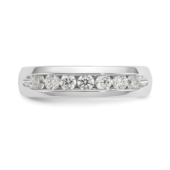 Exclusive 14K White Gold Channel Band for 7-Stone Setting - Stylish Design-5