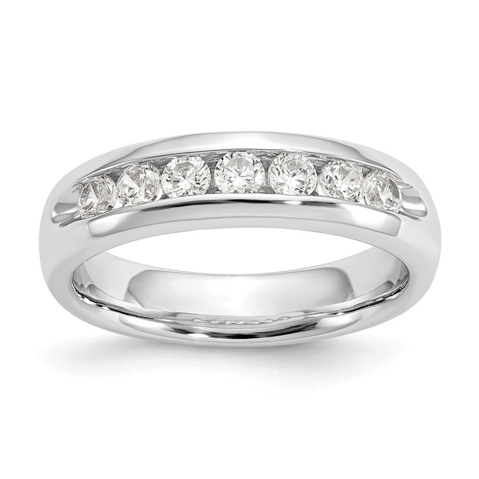 Exclusive 14K White Gold Channel Band for 7-Stone Setting - Stylish Design-1