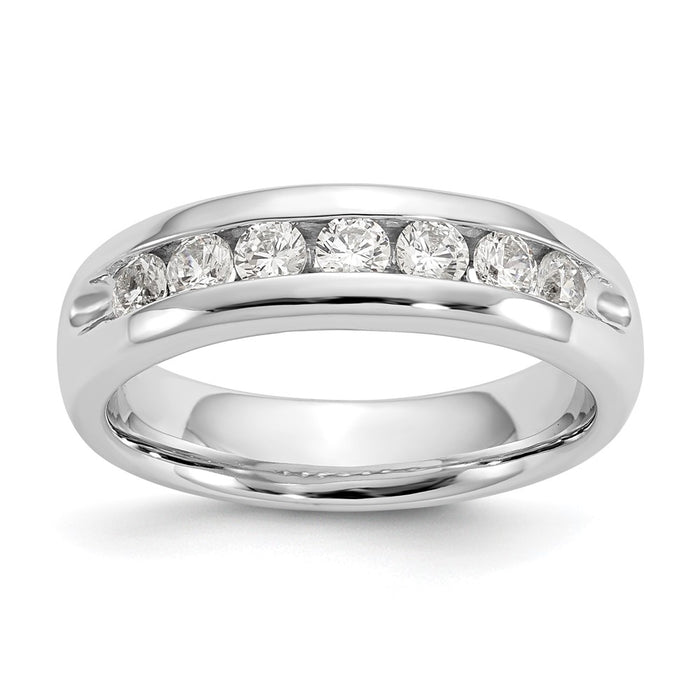 High-quality 14K White Gold Channel Band for 7-Stone Setting - Stylish Value!-1