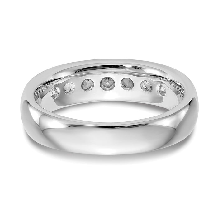 Buy Stylish 14K White Gold 7-Stone Diamond Band - 5/8 Carat, Luxury Value!-5