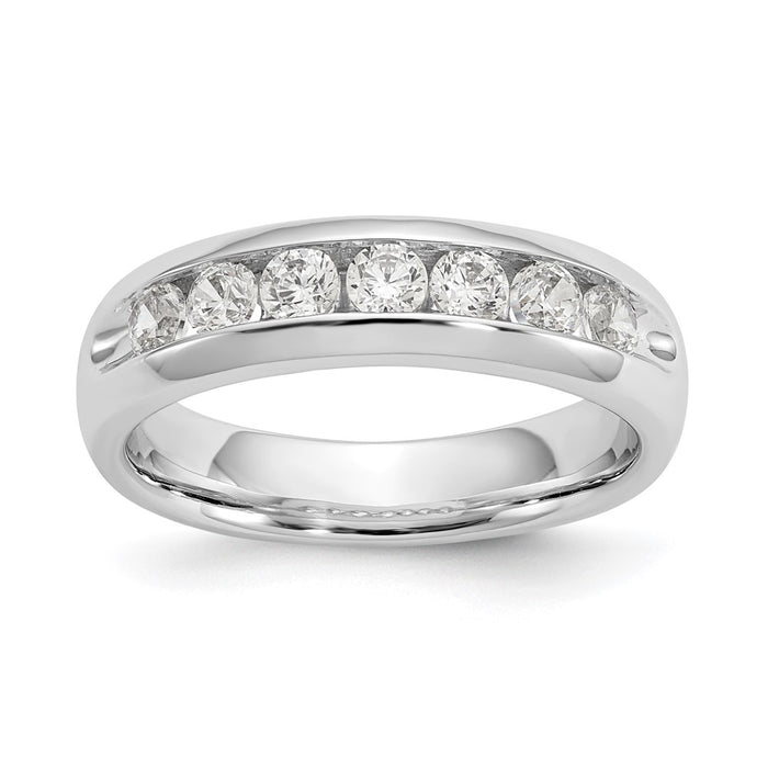 Buy Stylish 14K White Gold 7-Stone Diamond Band - 5/8 Carat, Luxury Value!-1