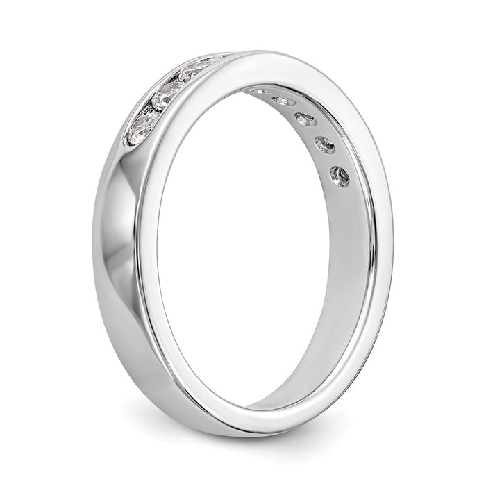 High-Quality 1/2 Carat Round Diamond Channel Set Band in Platinum - Stylish Value!-6