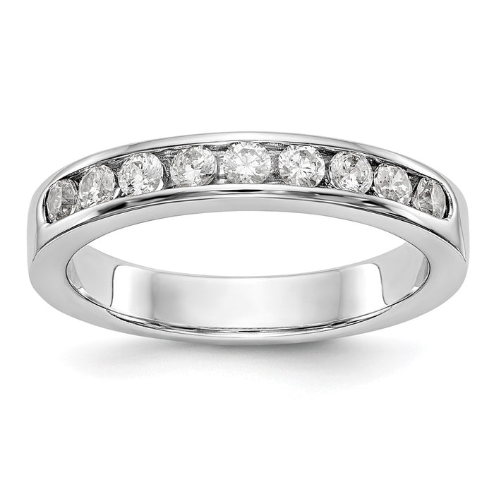 High-Quality 1/2 Carat Round Diamond Channel Set Band in Platinum - Stylish Value!-1
