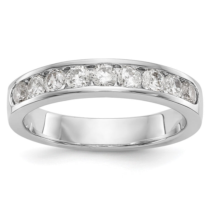 Buy Stylish Platinum 3/4 Carat Round Diamond Channel Set Band - 9 Stones-1