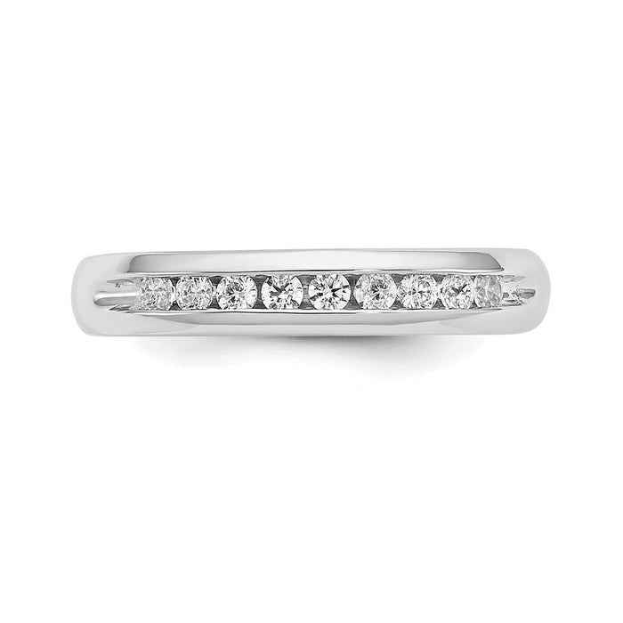 Buy 14K White Gold Channel Band Mounting for 9 x 1.8mm Round Gems - Stylish Value-4