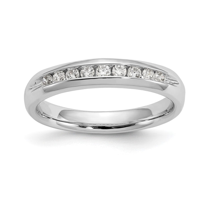 Buy 14K White Gold Channel Band Mounting for 9 x 1.8mm Round Gems - Stylish Value-1
