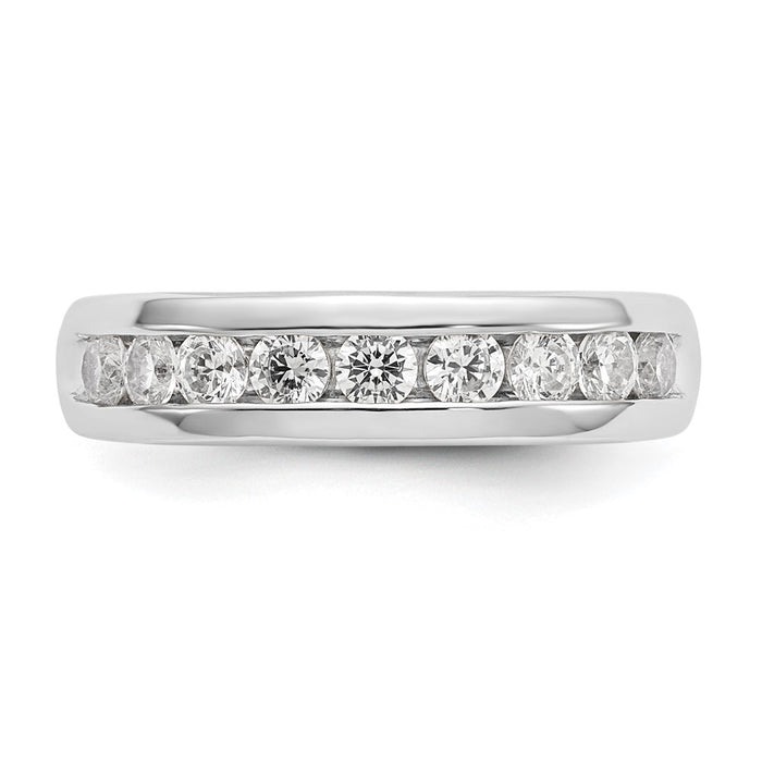 Buy High-Quality 14K White Gold Band Mounting for 9 x 2.7mm Round Gems-4