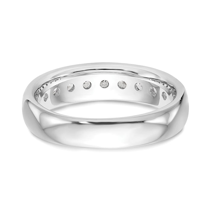 Buy Stylish 14K White Gold 9-Stone Round Diamond Band - 3/4 Carat Luxury-5