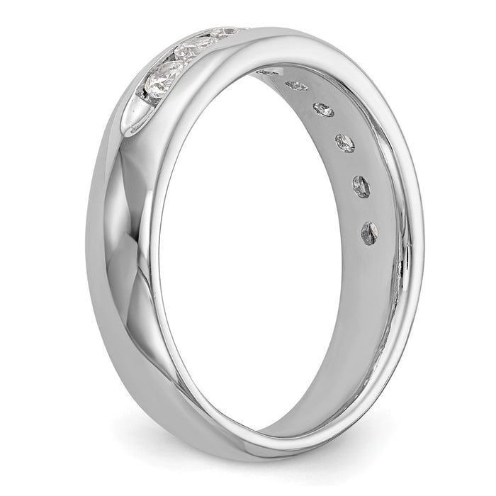 Buy Stylish 14K White Gold 9-Stone Round Diamond Band - 3/4 Carat Luxury-6