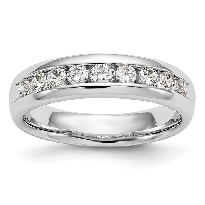 Buy Stylish 14K White Gold 9-Stone Round Diamond Band - 3/4 Carat Luxury-1