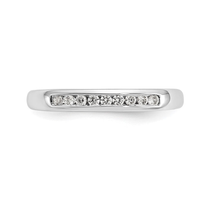 High-Quality 14K White Gold 9-Stone Diamond Band - 1/8 Carat, Stylish Value-4