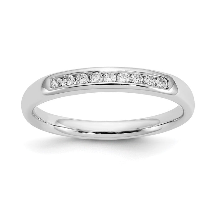 High-Quality 14K White Gold 9-Stone Diamond Band - 1/8 Carat, Stylish Value-1