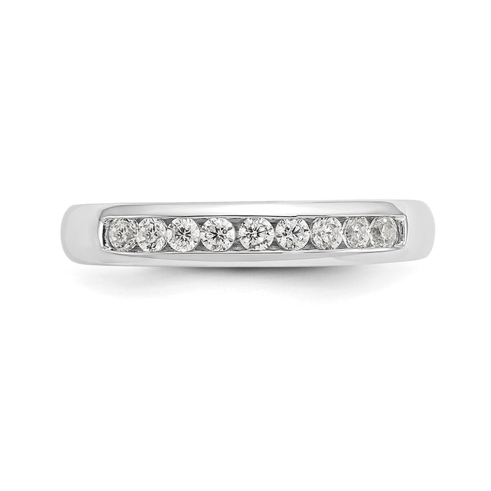 Buy Stylish 14K White Gold 9-Stone Diamond Band - 1/4 Carat Luxury Ring-4