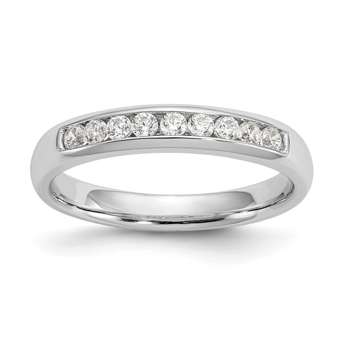 Buy Stylish 14K White Gold 9-Stone Diamond Band - 1/4 Carat Luxury Ring-1
