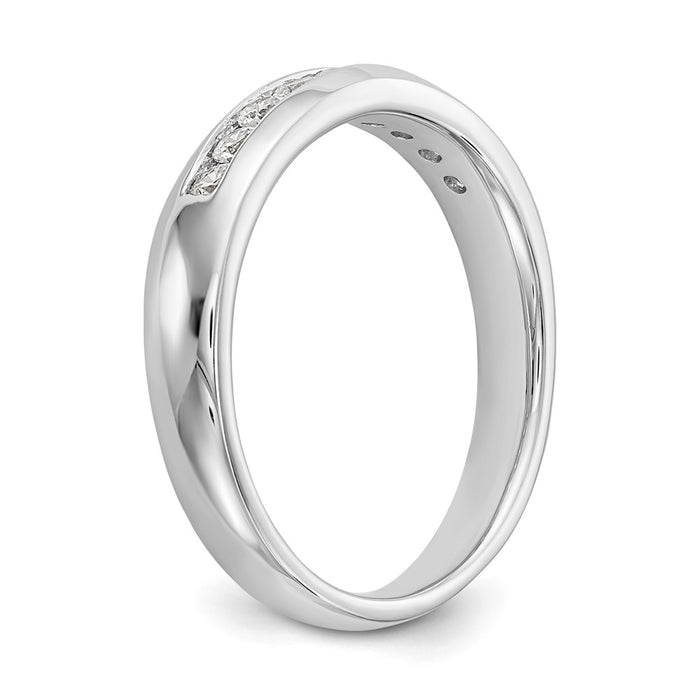 Exclusive 14K White Gold Diamond Band - 1/3 Carat, Stylish 9-Stone Design-6