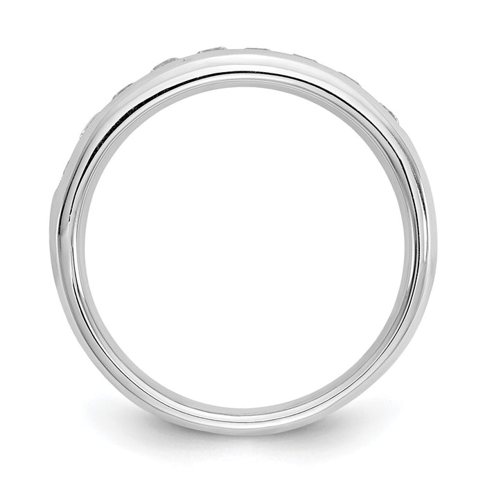 Buy Stylish 14K White Gold 9-Stone Diamond Channel Set Band, 1/2 Carat-2