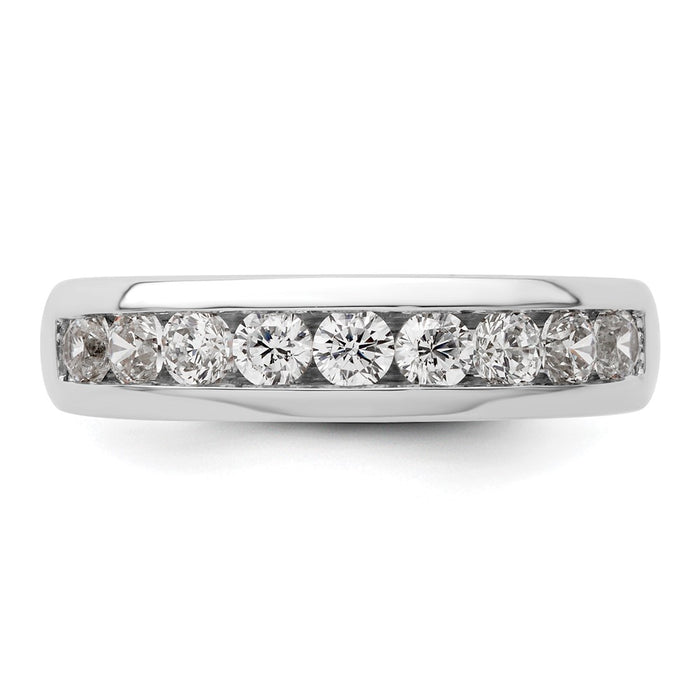 High-Quality 14K White Gold 9-Stone 3/4 Carat Diamond Channel Set Band - Stylish Value-4