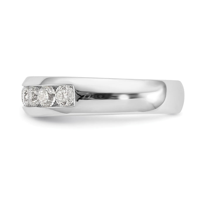 High-Quality 14K White Gold 9-Stone Diamond Band - 7/8 Carat, Stylish Value!-3