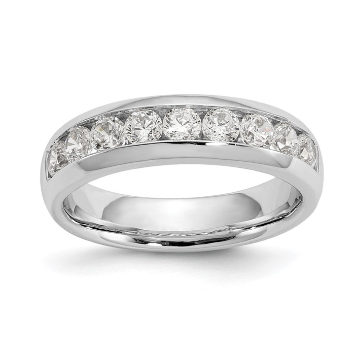 Exclusive 14K White Gold Channel Band Mounting - Fits 9 x 2.9mm Stones, Stylish Value-1