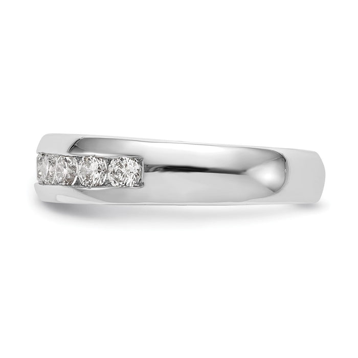 Exclusive 14K White Gold 1 Carat Round Diamond Band - Stylish 9-Stone Channel Set-3