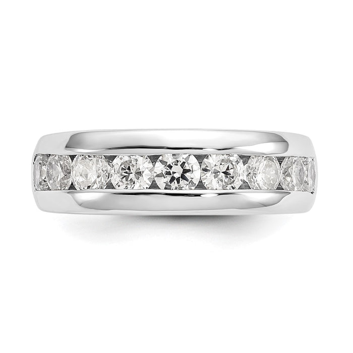 High-Quality 14K White Gold 9-Stone Diamond Band - 1.38 Carats, Stylish Value-4