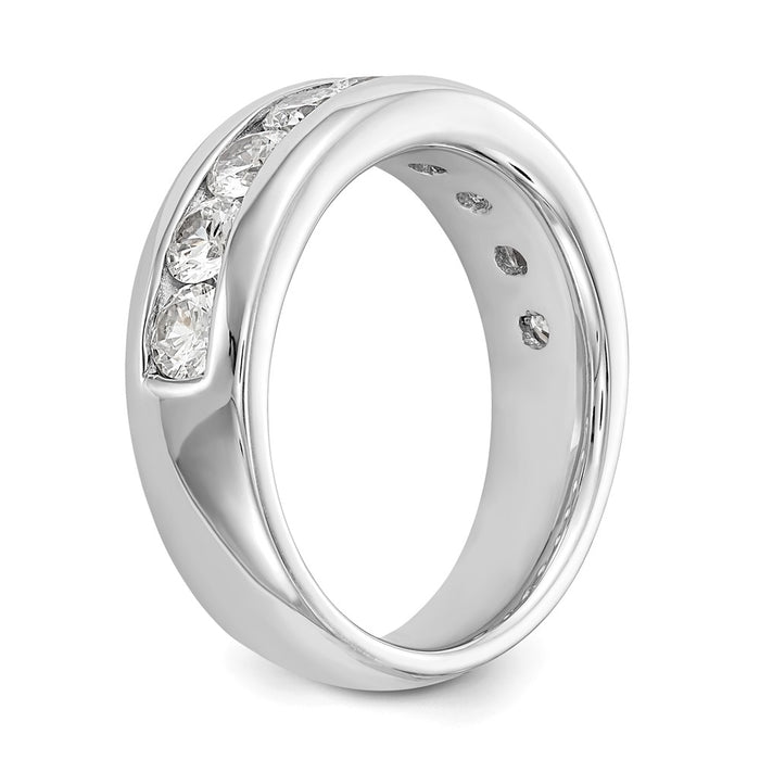High-Quality 14K White Gold 9-Stone Diamond Band - 1.38 Carats, Stylish Value-6