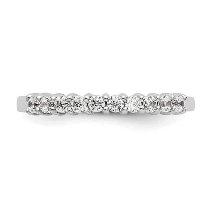 Buy Stylish 14K White Gold Diamond Band - 1/3 Carat, 11-Stone Design-4