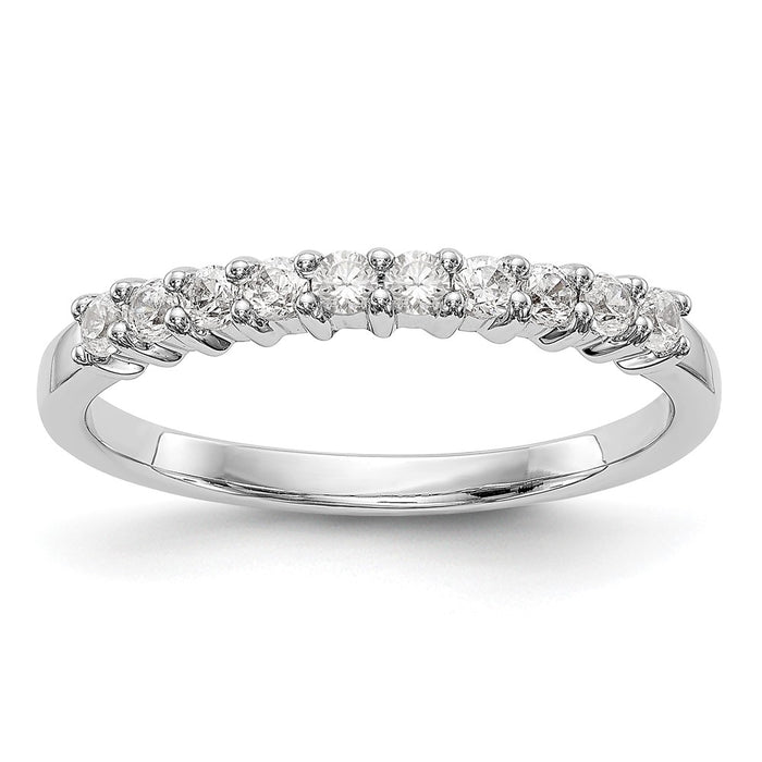 Designer 14K White Gold Diamond Band Setting for 10 Round Stones - Luxury Value!-1