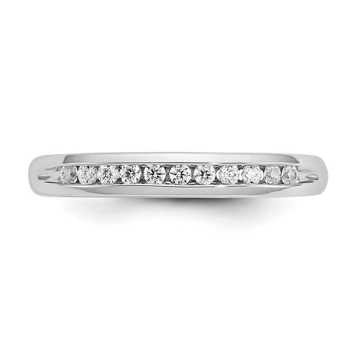 Buy Stylish 14K White Gold Band with 11 Round Diamonds - 1/6 Carat Value!-4