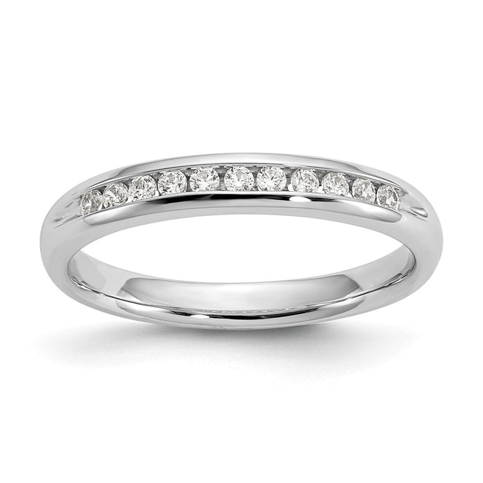 Buy Stylish 14K White Gold Band with 11 Round Diamonds - 1/6 Carat Value!-1