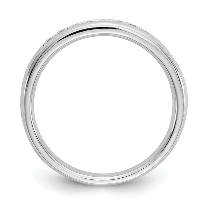 Exclusive 14K White Gold Diamond Channel Set Band - 11 Stones, 1/5 Carat Value-2