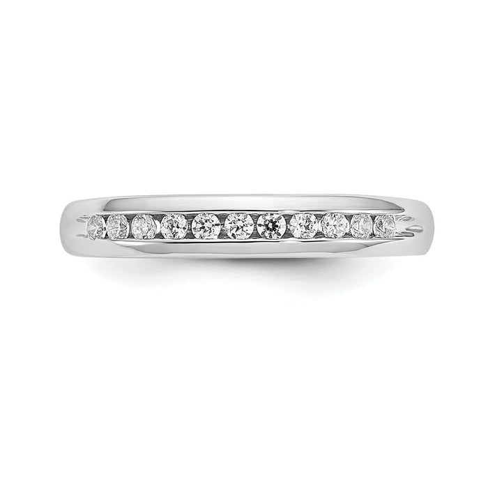 Exclusive 14K White Gold Diamond Channel Set Band - 11 Stones, 1/5 Carat Value-4