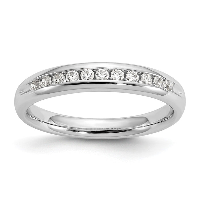 Exclusive 14K White Gold Diamond Channel Set Band - 11 Stones, 1/5 Carat Value-1