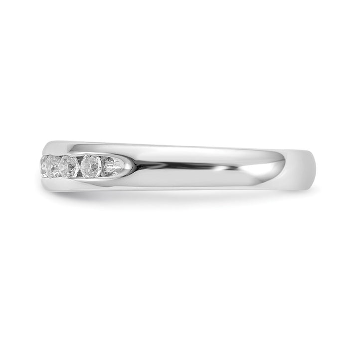 High-Quality 14K White Gold 11-Stone Diamond Band - Stylish 3/8 Carat Value!-3