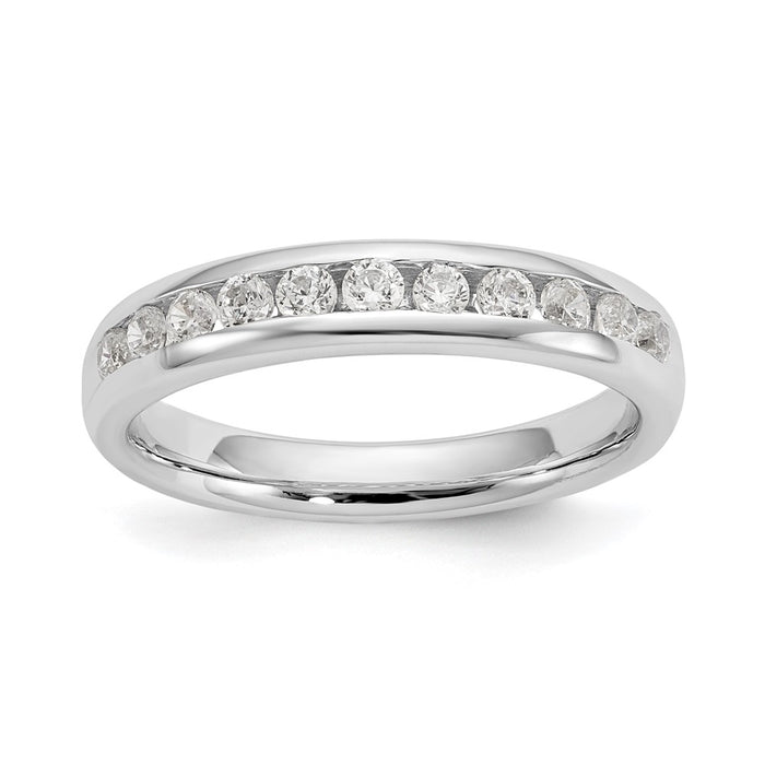 High-Quality 14K White Gold 11-Stone Diamond Band - Stylish 3/8 Carat Value!-1