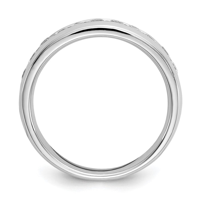 Buy Designer 14K White Gold 11-Stone Diamond Channel Set Band, 1/2 Carat Value-2