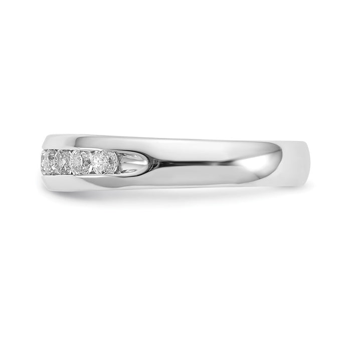 Buy Designer 14K White Gold 11-Stone Diamond Channel Set Band, 1/2 Carat Value-3