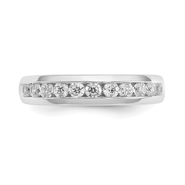 Buy Designer 14K White Gold 11-Stone Diamond Channel Set Band, 1/2 Carat Value-4