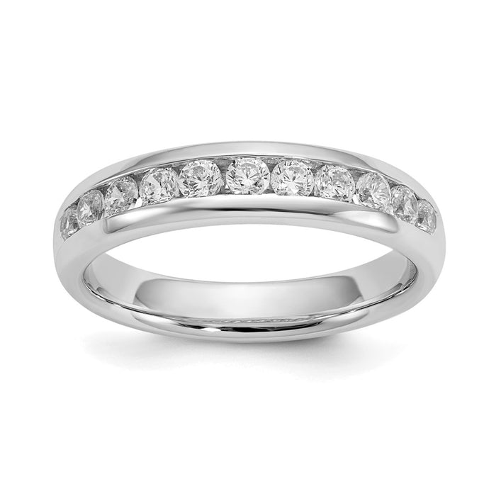 Buy Designer 14K White Gold 11-Stone Diamond Channel Set Band, 1/2 Carat Value-1