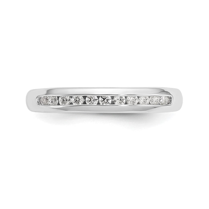 High-Quality 14K White Gold 11-Stone Diamond Band - 1/5 Carat, Stylish Value!-4